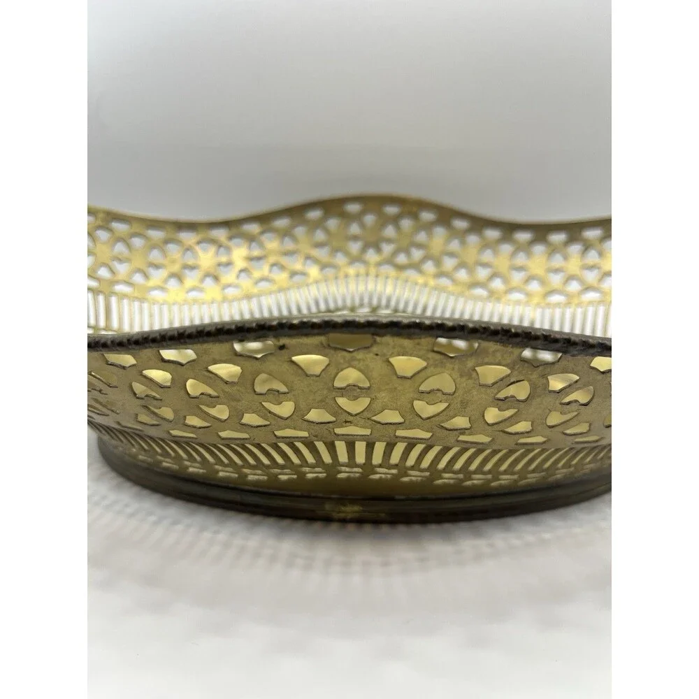Vintage French Pierced Brass Bowl